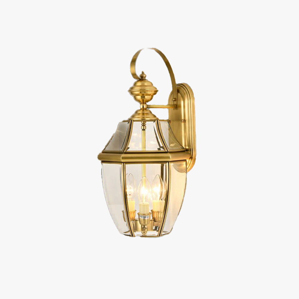 Ray Vintage Lantern Metal Outdoor Wall Lamp, Gold - Lamp Copper
