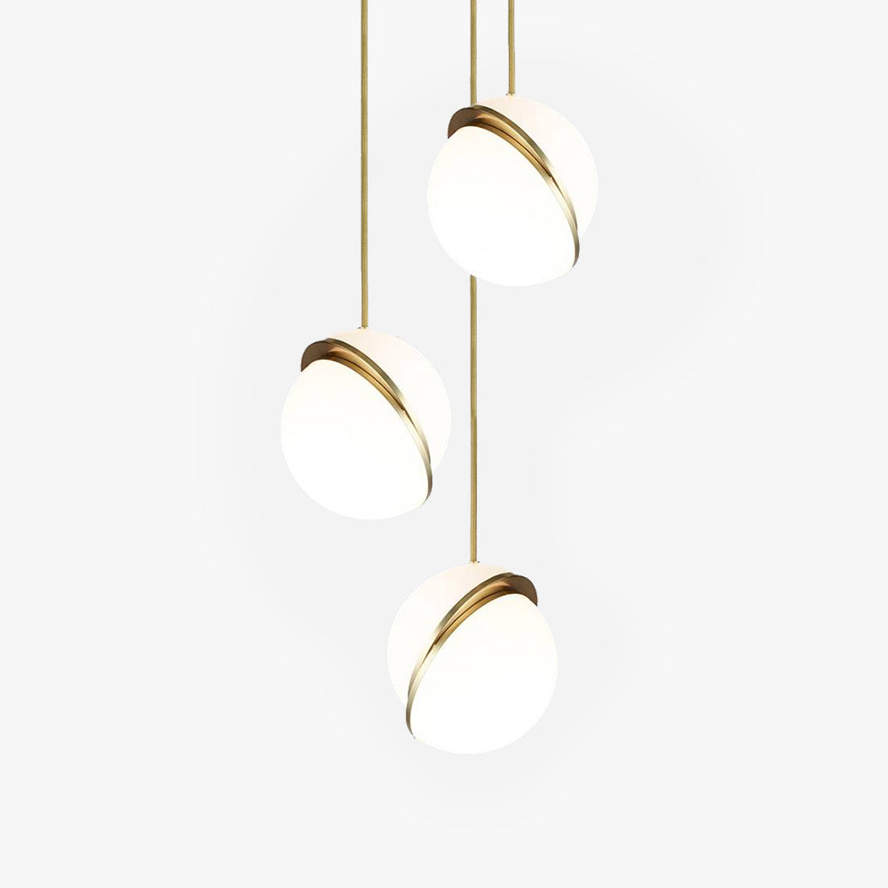 Valentina Simple Pendant Light, Gold & White - Lamp Copper