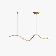 Zelin Pendant Light Wave Minimalist Designer, Metal, Brass/Black - Lamp Copper