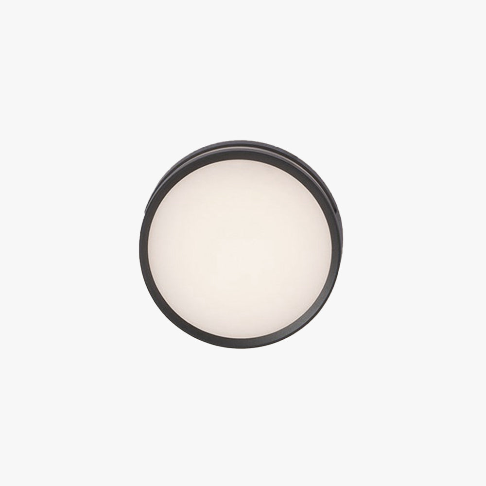 Ray Modern Round Metal/Acrylic Outdoor Waterproof Wall Lamp, Black - Lamp Copper