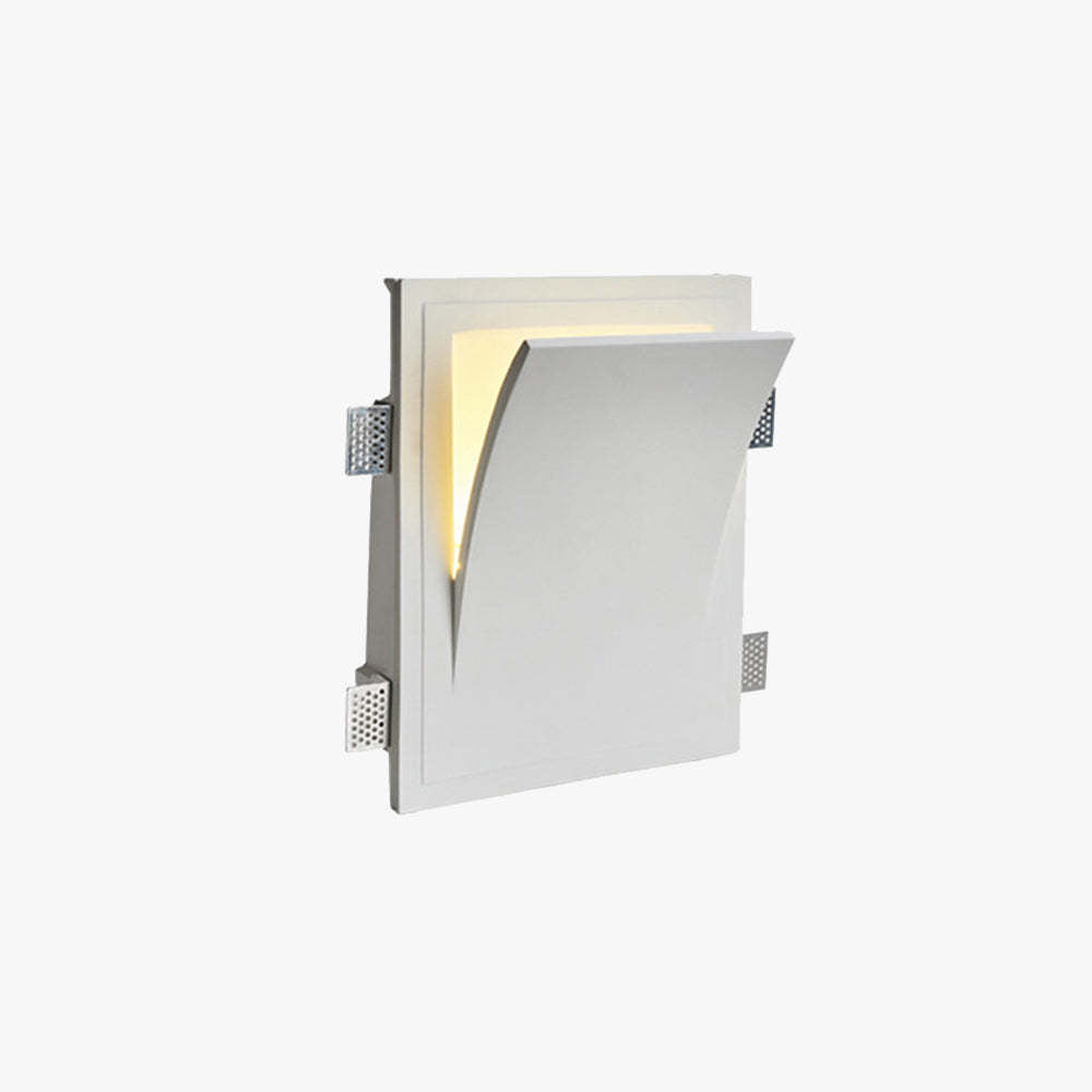Aria Modern Recessed Metal/Plaster LED Wall Lamp, White - Lamp Copper