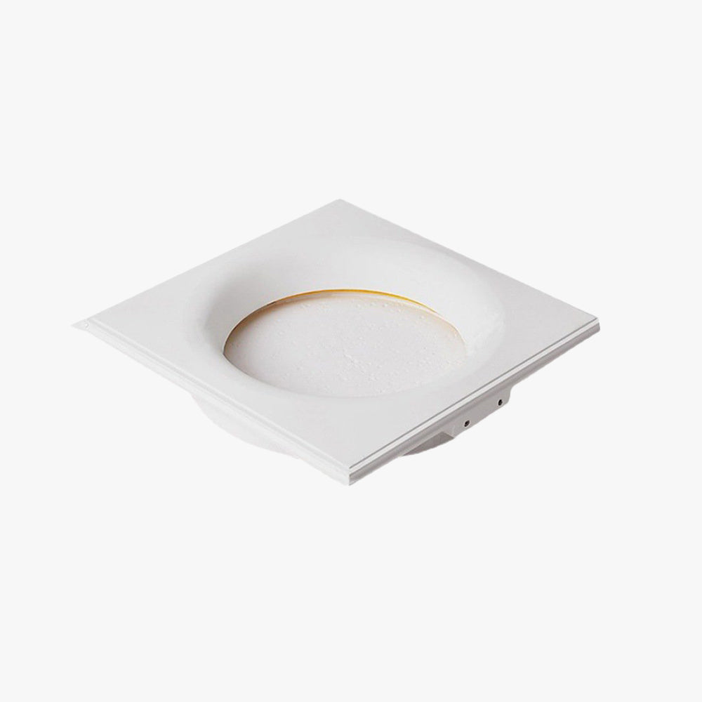 Aria Decorative Moon Metal/Gypsum Wall Lamp, White - Lamp Copper