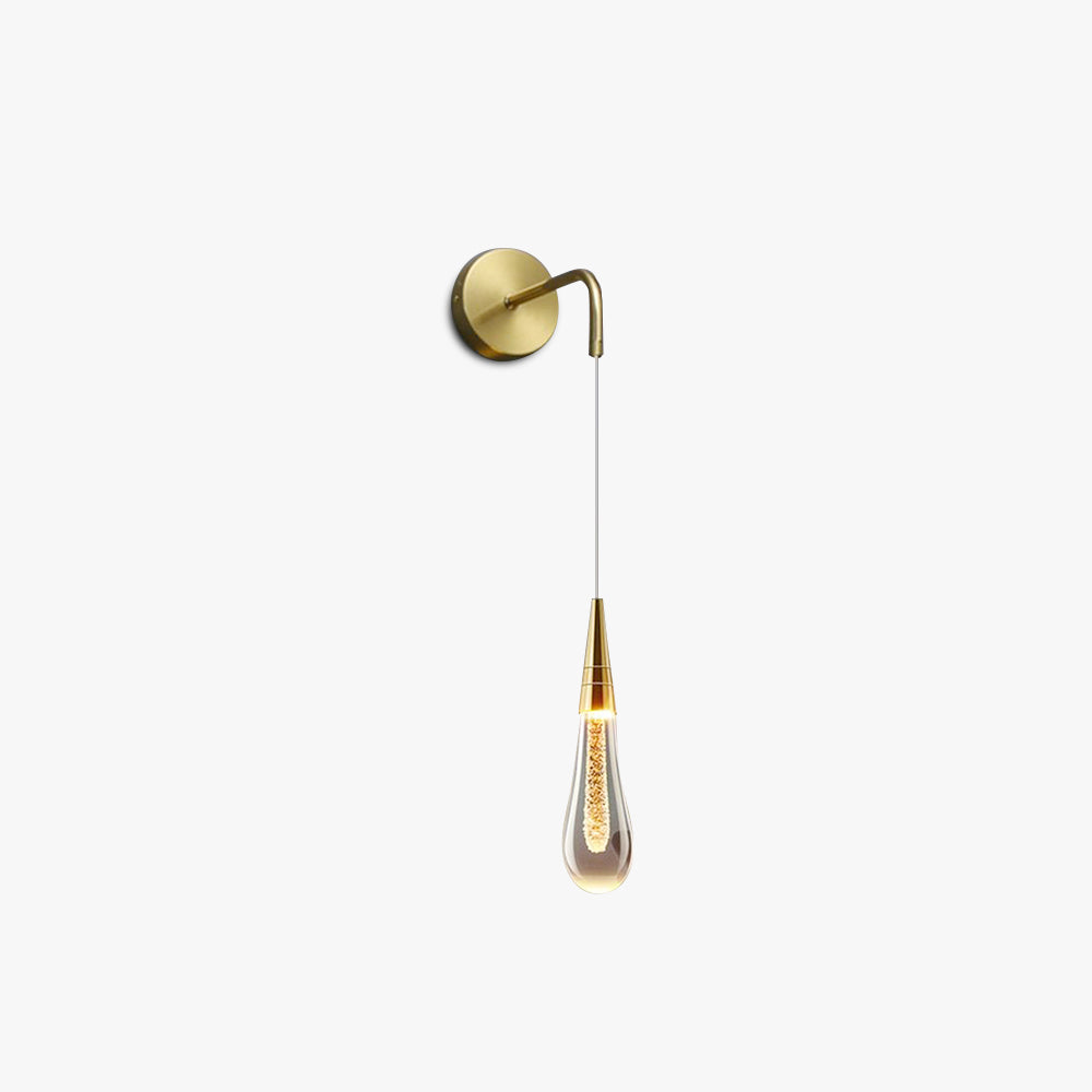 Kristy Modern Water Drop Wall Lamp, Black/Gold - Lamp Copper
