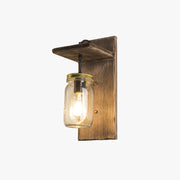 Epoch Vintage Jar Shape Wood Metal Wall Lamp - Lamp Copper