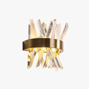 Kristy Decorative Geometric Crystal/Metal Wall Lamp, Gold - Lamp Copper
