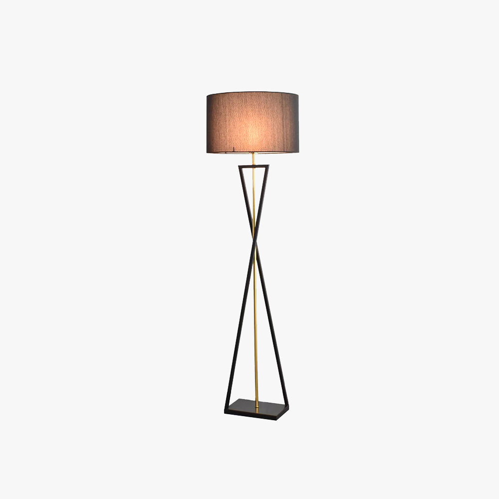 Baines Tripod Floor Lamp, Black & Flaxen, L 158CM - Lamp Copper
