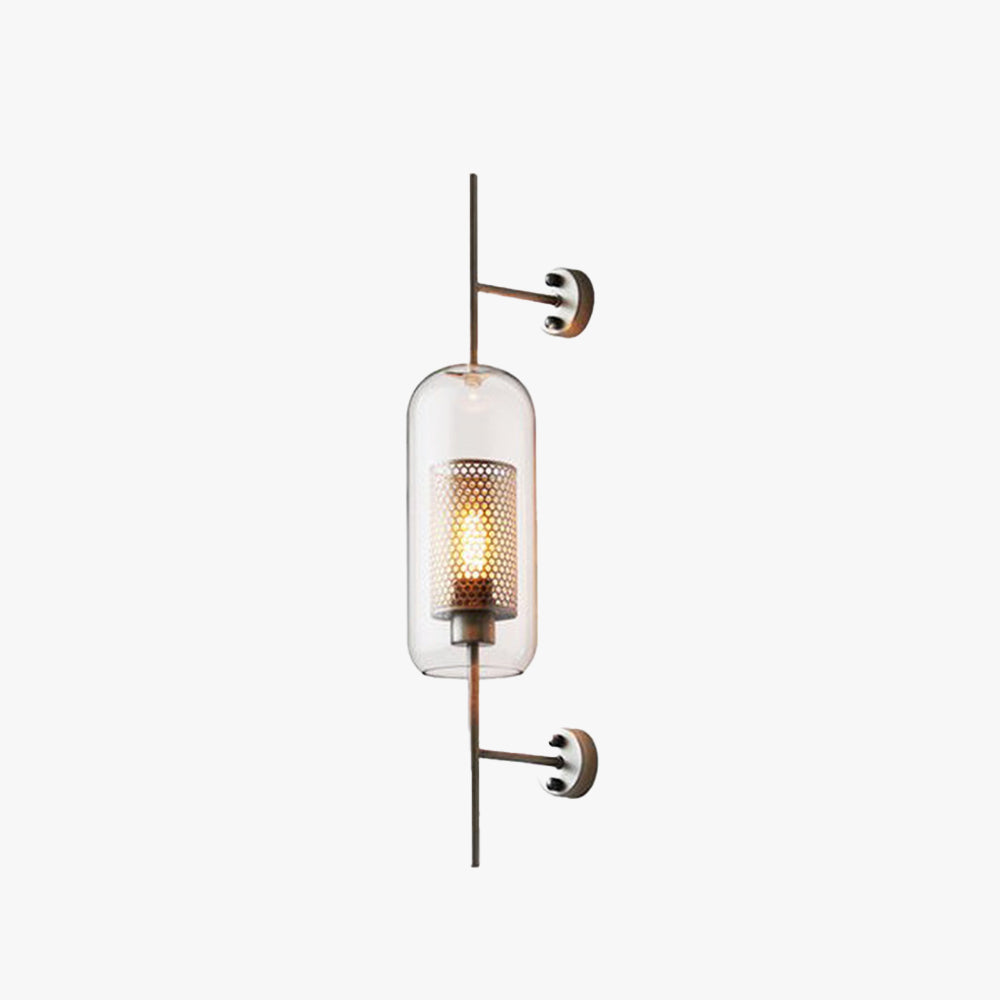 Kiri Industrial Classy Global Clear Glass Wall Lamp - Lamp Copper