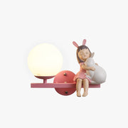 Aria Modern Metal/Glass Wall lamp, White & Pink - Lamp Copper
