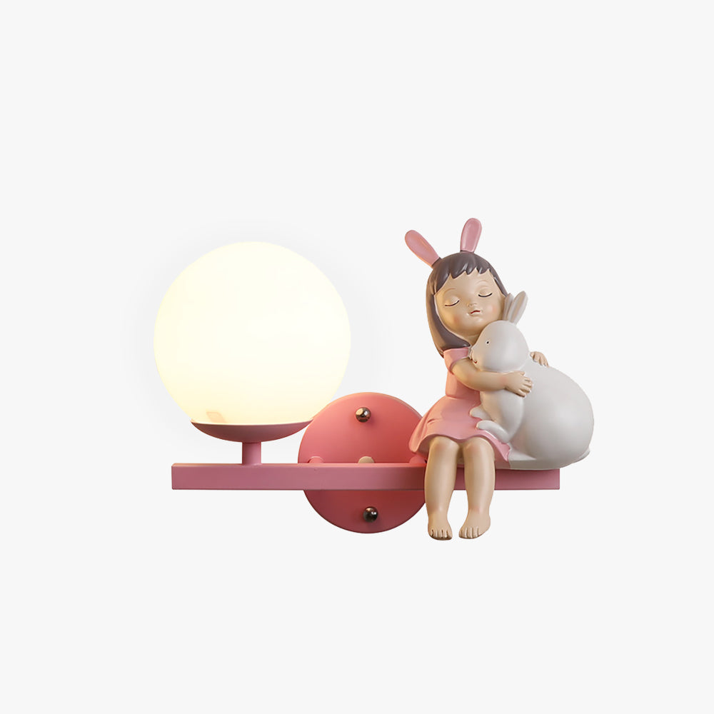 Aria Modern Metal/Glass Wall lamp, White & Pink - Lamp Copper
