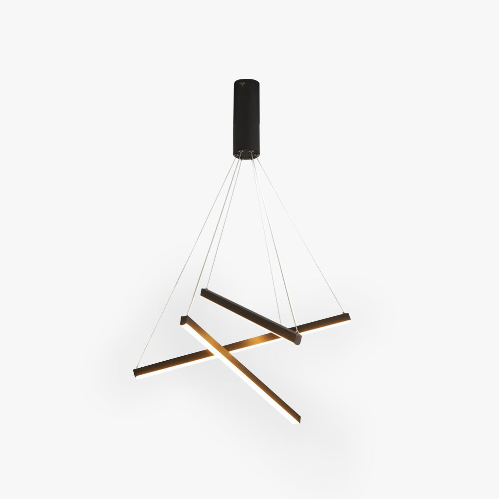 Arisha Minimalist Linear Metal Pendant Light, Living Room, Black - Lamp Copper