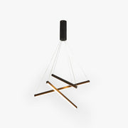 Arisha Minimalist Linear Metal Pendant Light, Living Room, Black - Lamp Copper
