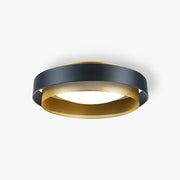 Arisha Modern Ring Metal/Acrylic Flush Mount Ceiling Light, White/Black - Lamp Copper