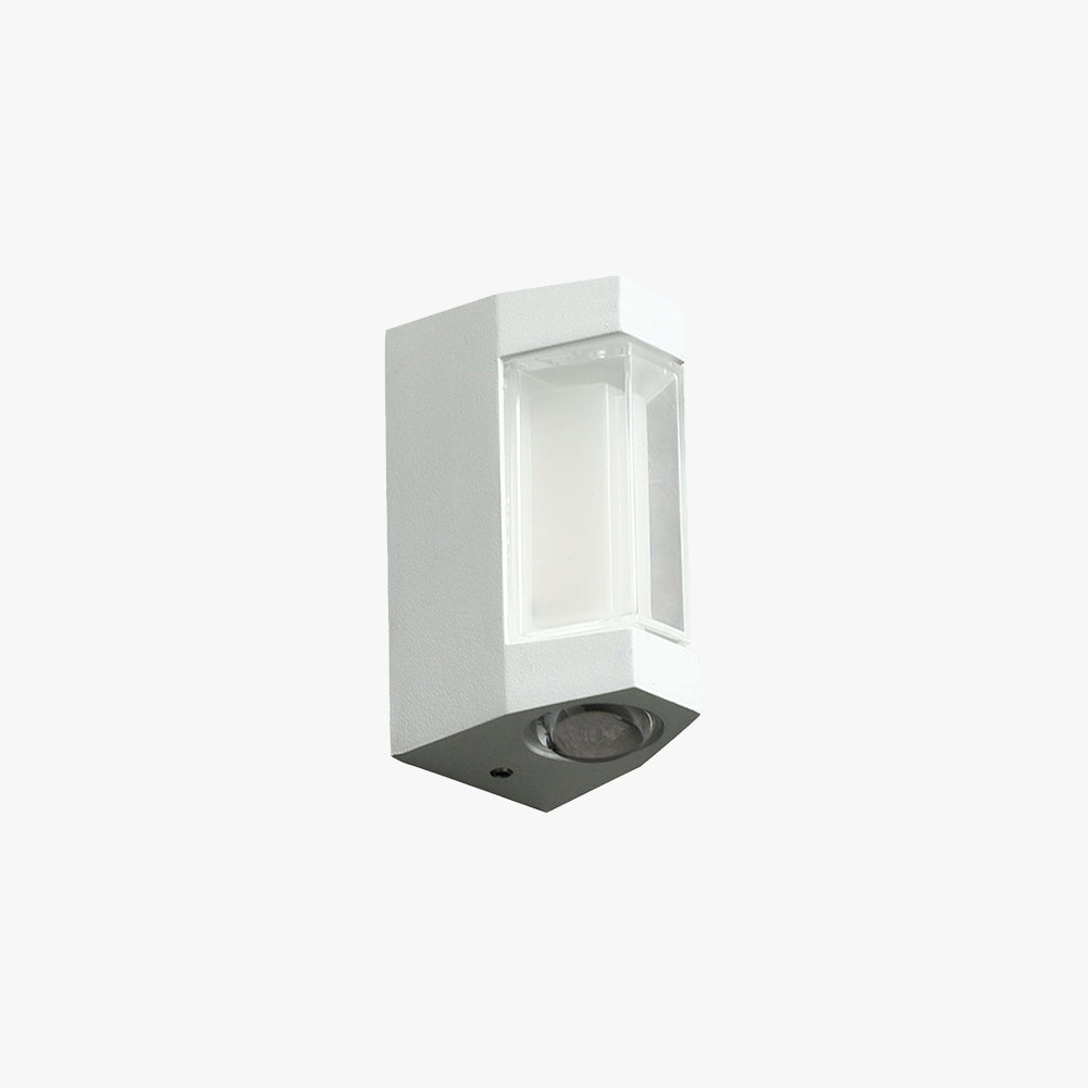 Marve Nordic Up Down Acrylic Outdoor Wall Lamp, White/Black - Lamp Copper