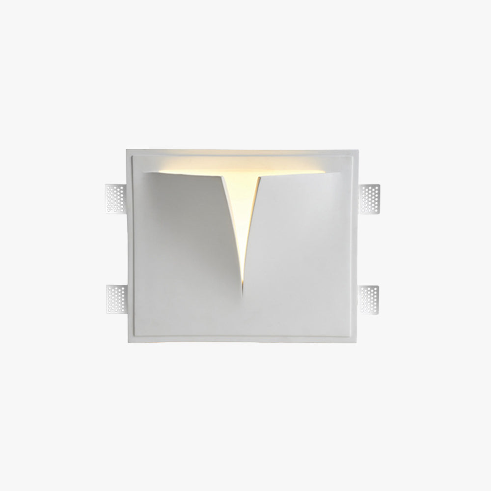 Aria Modern Recessed Metal/Plaster LED Wall Lamp, White - Lamp Copper