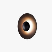 Ray Designer Round Metal Outdoor Wall Lamp, Black/White - Lamp Copper