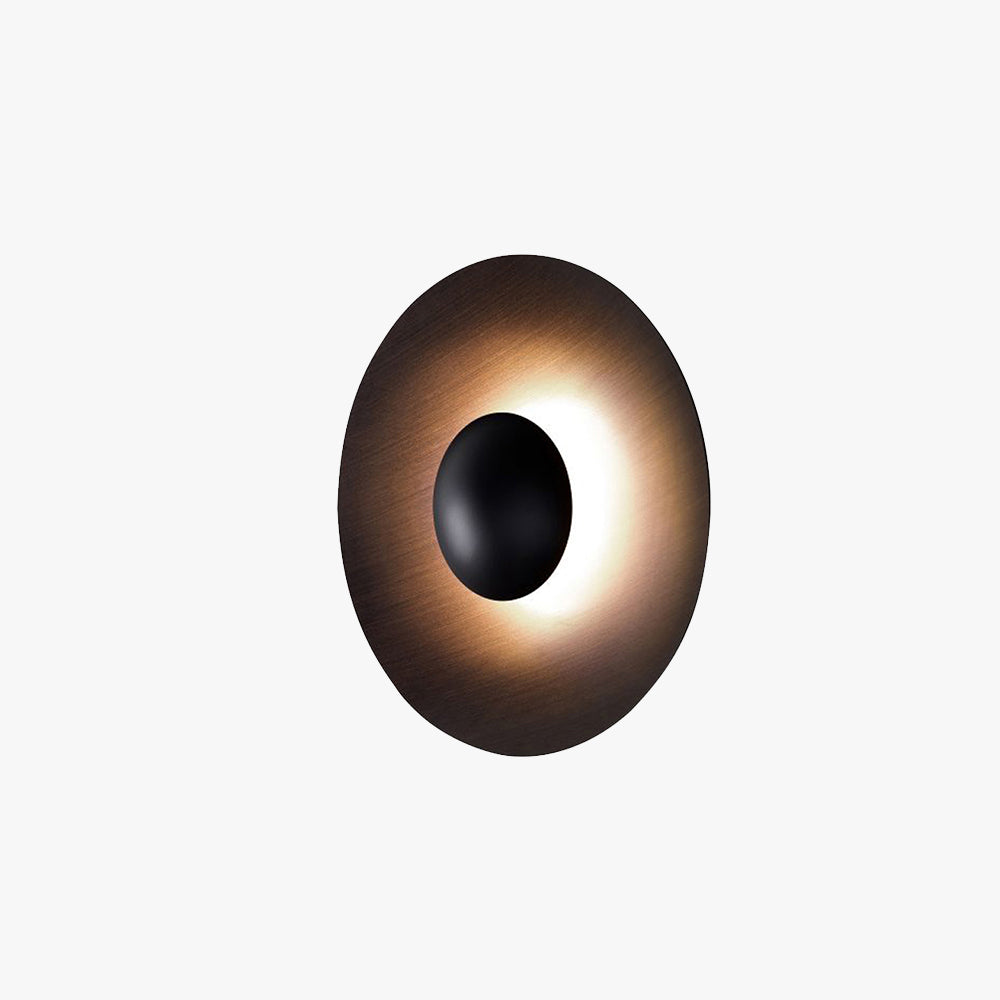 Ray Designer Round Metal Outdoor Wall Lamp, Black/White - Lamp Copper