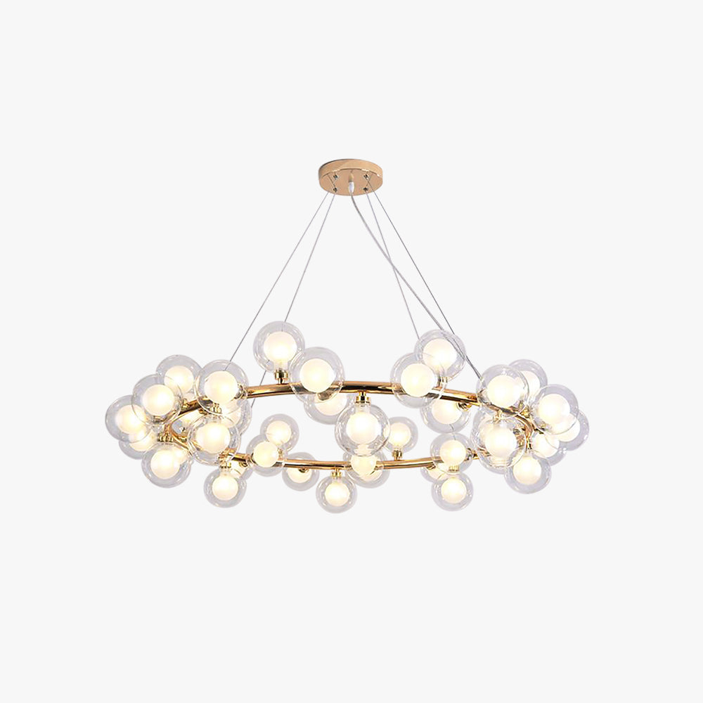 Valentina Modern Gold Bubble Pendant Light, Metal & Glass - Lamp Copper