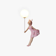 Arisha Modern Balloon/Girl Shape Acrylic Pink Wall Lamp - Lamp Copper