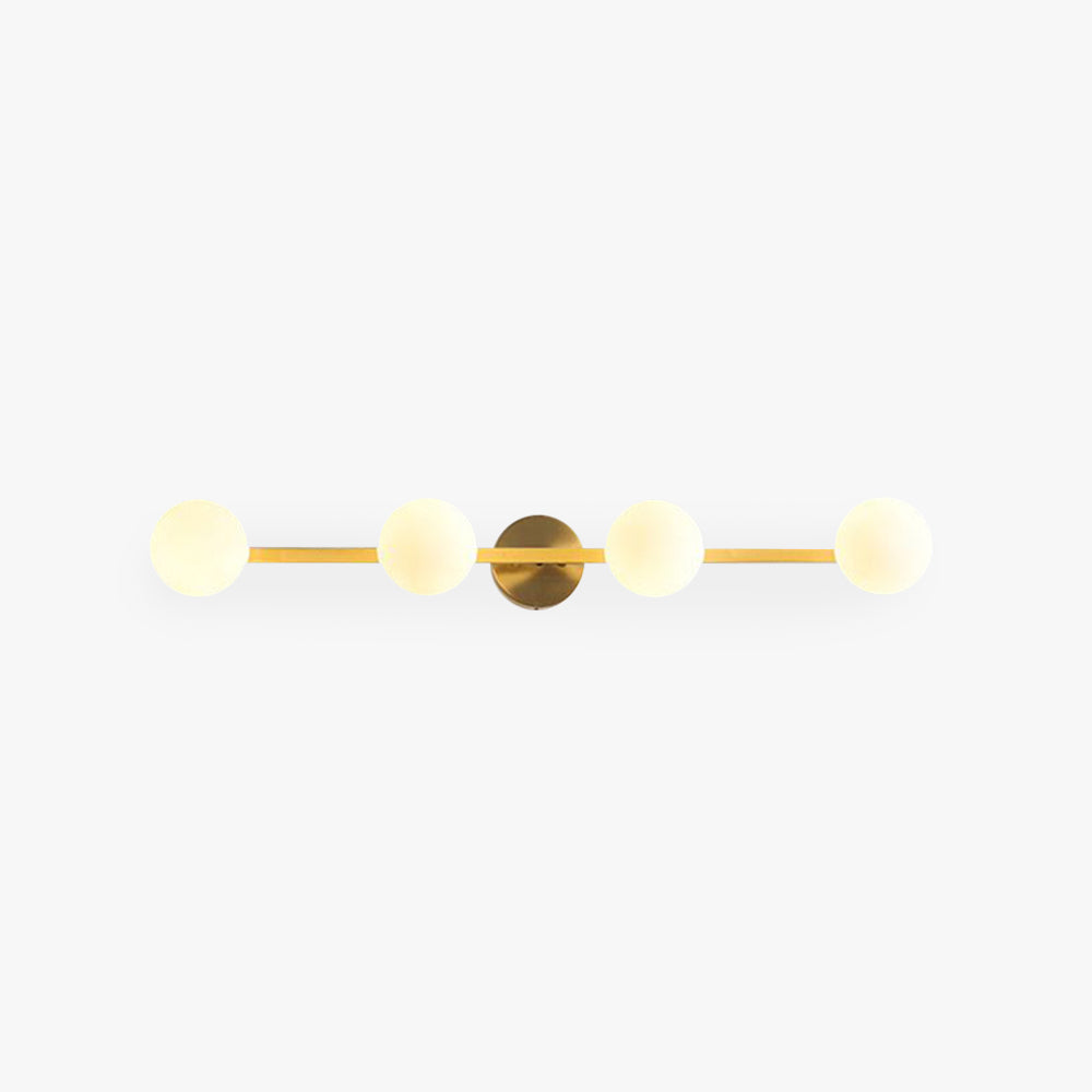 Valentina Retro Globe Linear Metal/Glass Wall Lamp, Gold, Bathroom - Lamp Copper