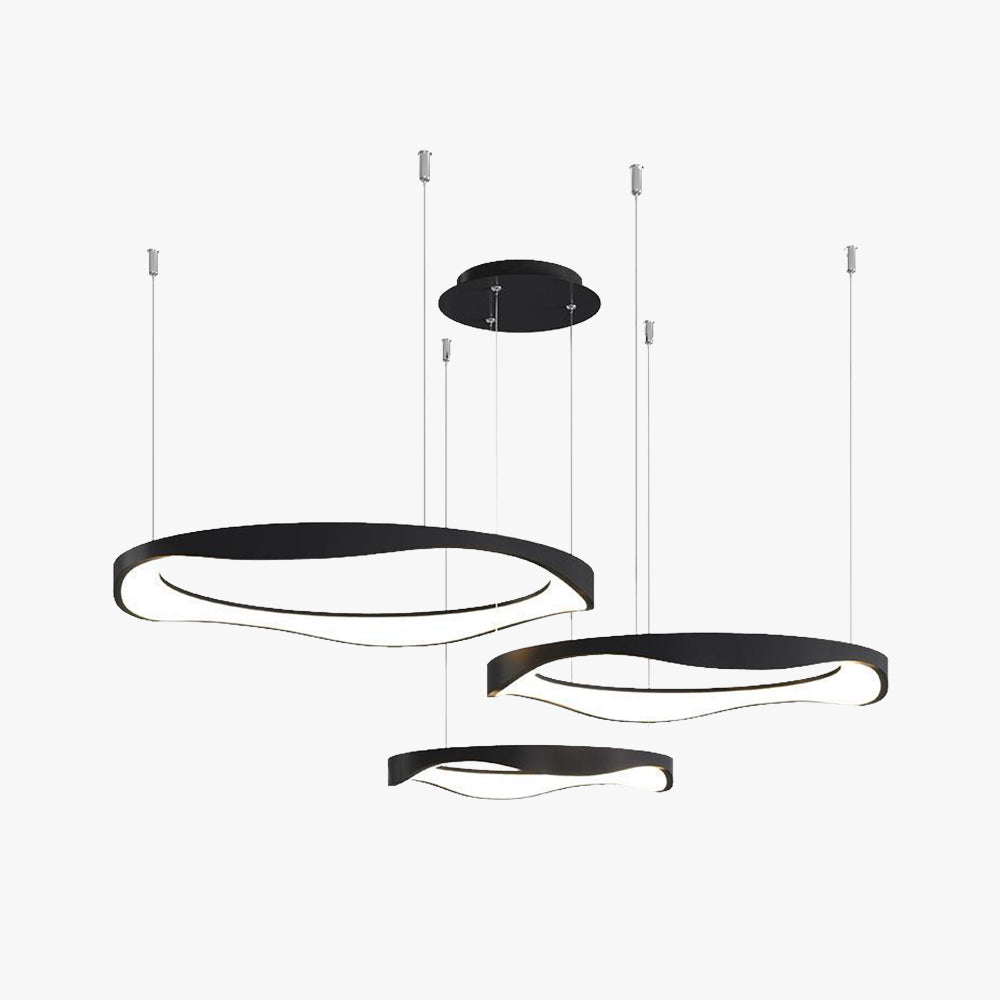 Arisha Pendant Light Rond Modern, Black/White, Dining Room - Lamp Copper