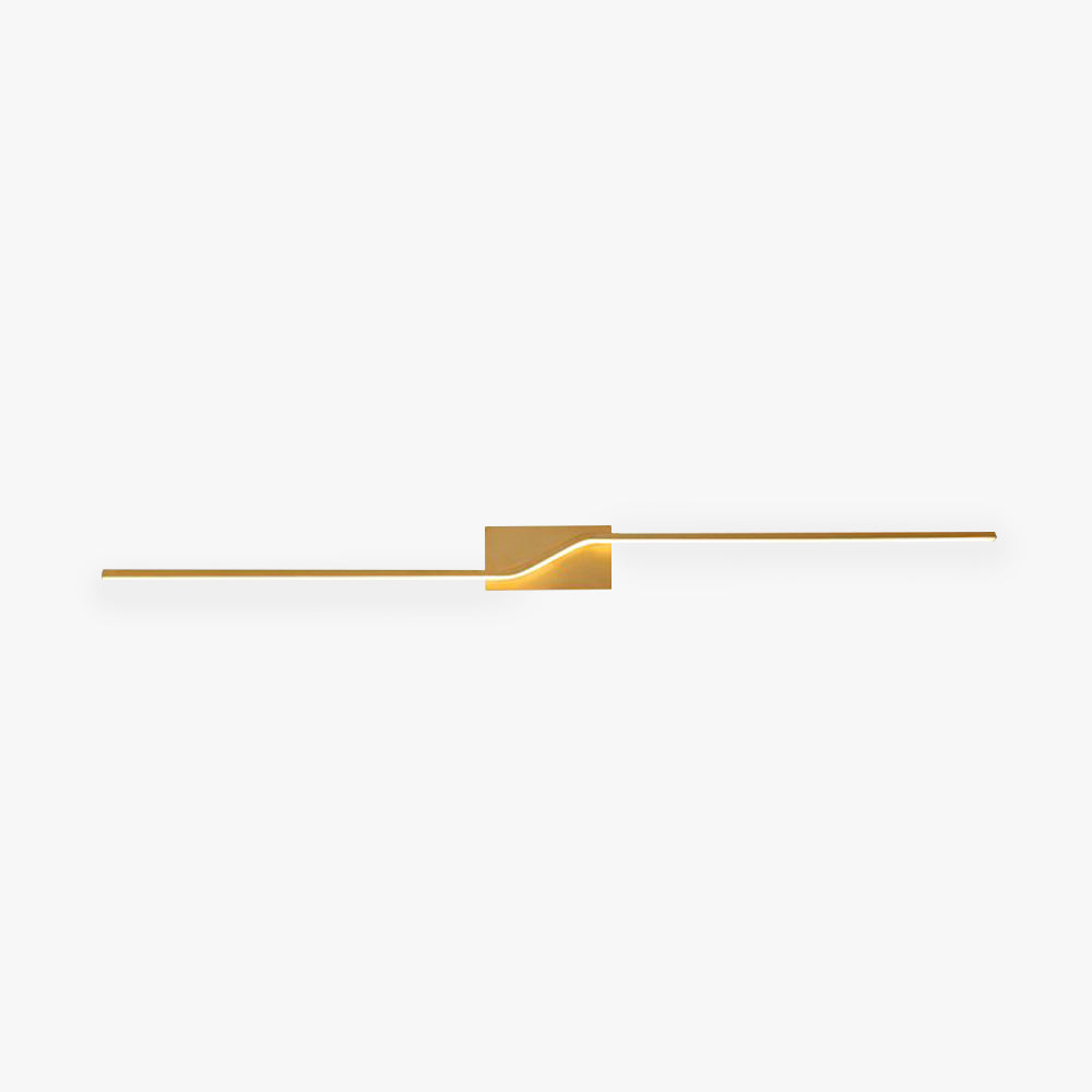 Arisha Luxury Curved Linear Metal Wall Lamp, Gold - Lamp Copper
