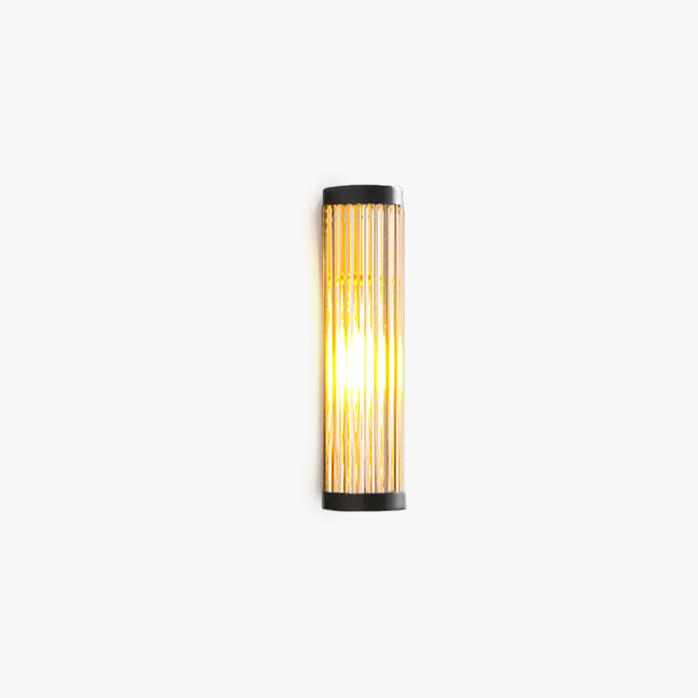 Yoru Modern Semi-Cylindrical Metal/Glass Outdoor Wall Lamp, Black - Lamp Copper