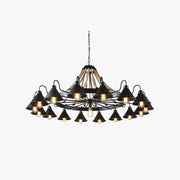 Epoch Vintage Industrial Rope Chandelier Living Room - Lamp Copper