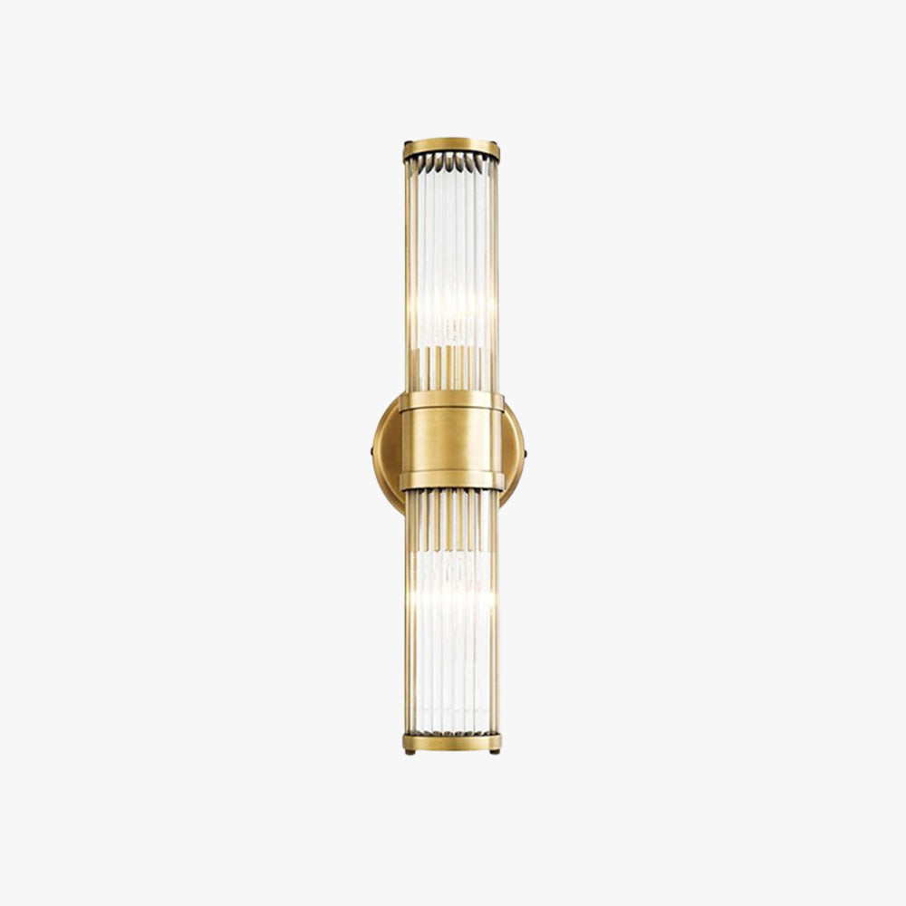 Kristy American Cylindrical Elegant Gold Glass/Metal Vanity Wall Lamp - Lamp Copper