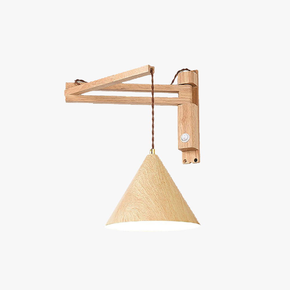 Muto Adjustable Wall Lamp, Wood/Metal, 2 Color, Living Room - Lamp Copper
