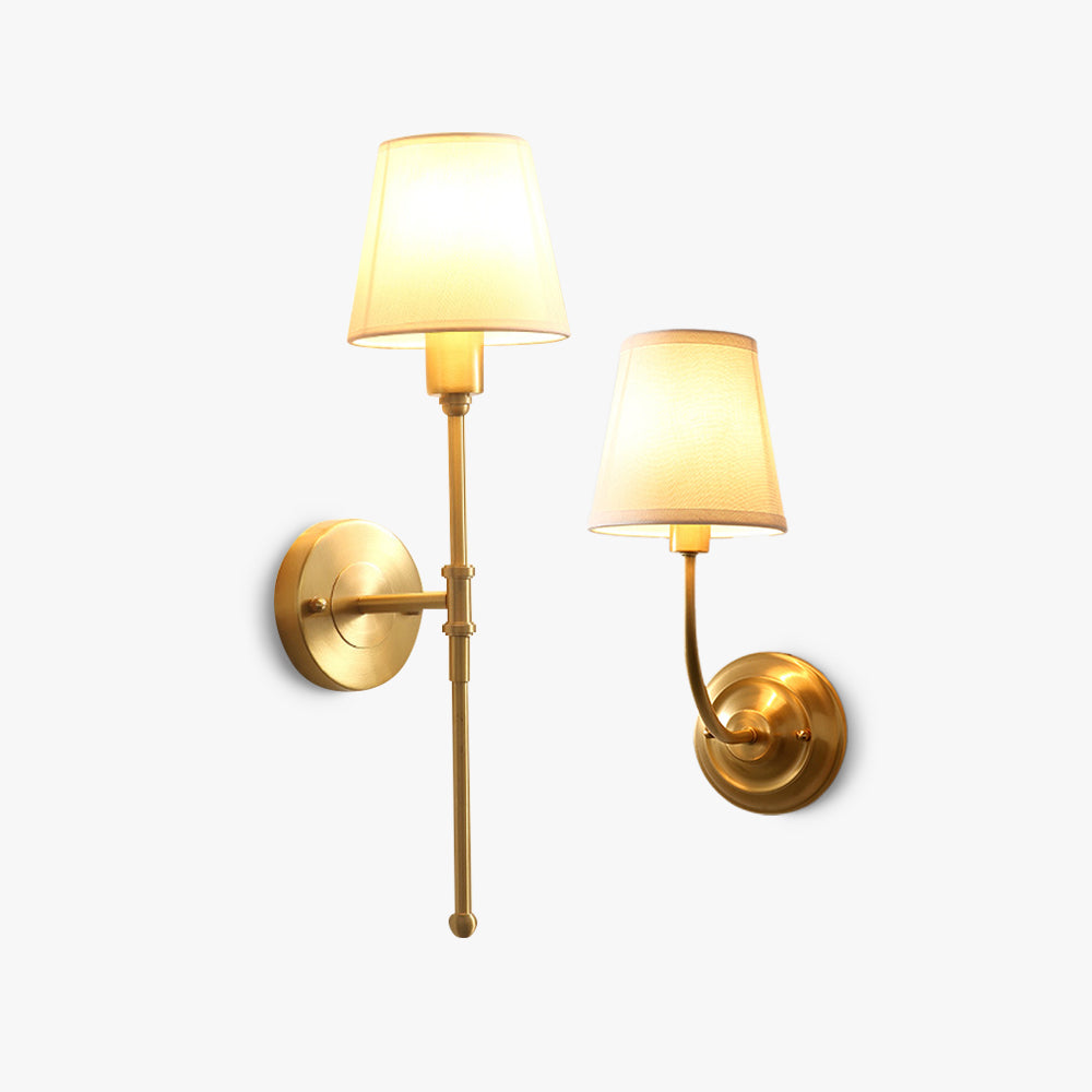 Tiffany Vintage Rustic Lantern Fabric LED Wall Lamp, Gold - Lamp Copper