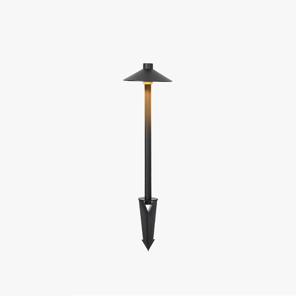 Drex Contemporary Metal Cap-Shaped Outdoor Path Light, Black - Lamp Copper