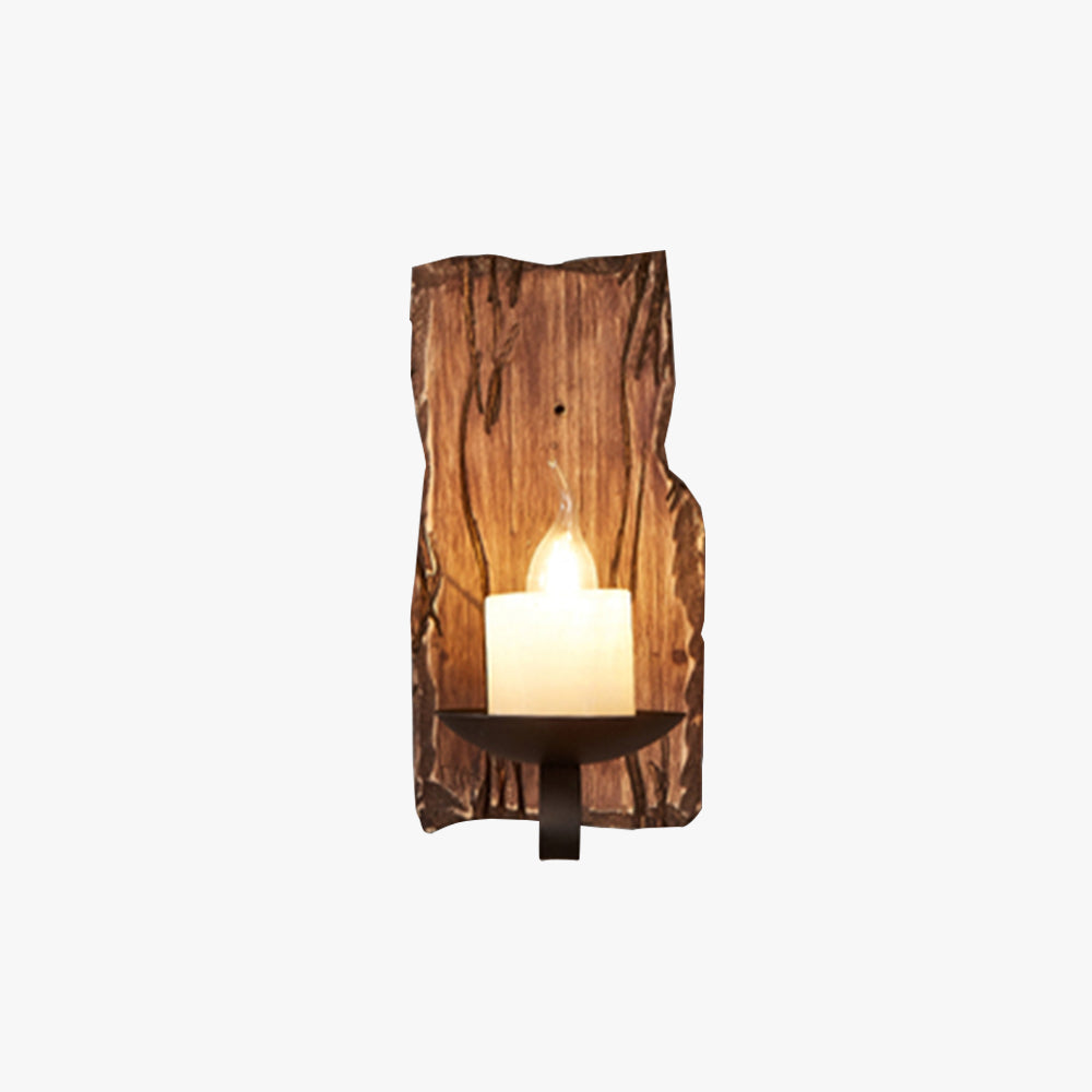 Epoch Wall Lamp Rectangular Vintage, Wood/Metal, Bedroom - Lamp Copper