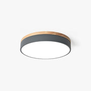 Aria Nordic LED Round Flush Mount Ceiling Light Wood Color - Lamp Copper