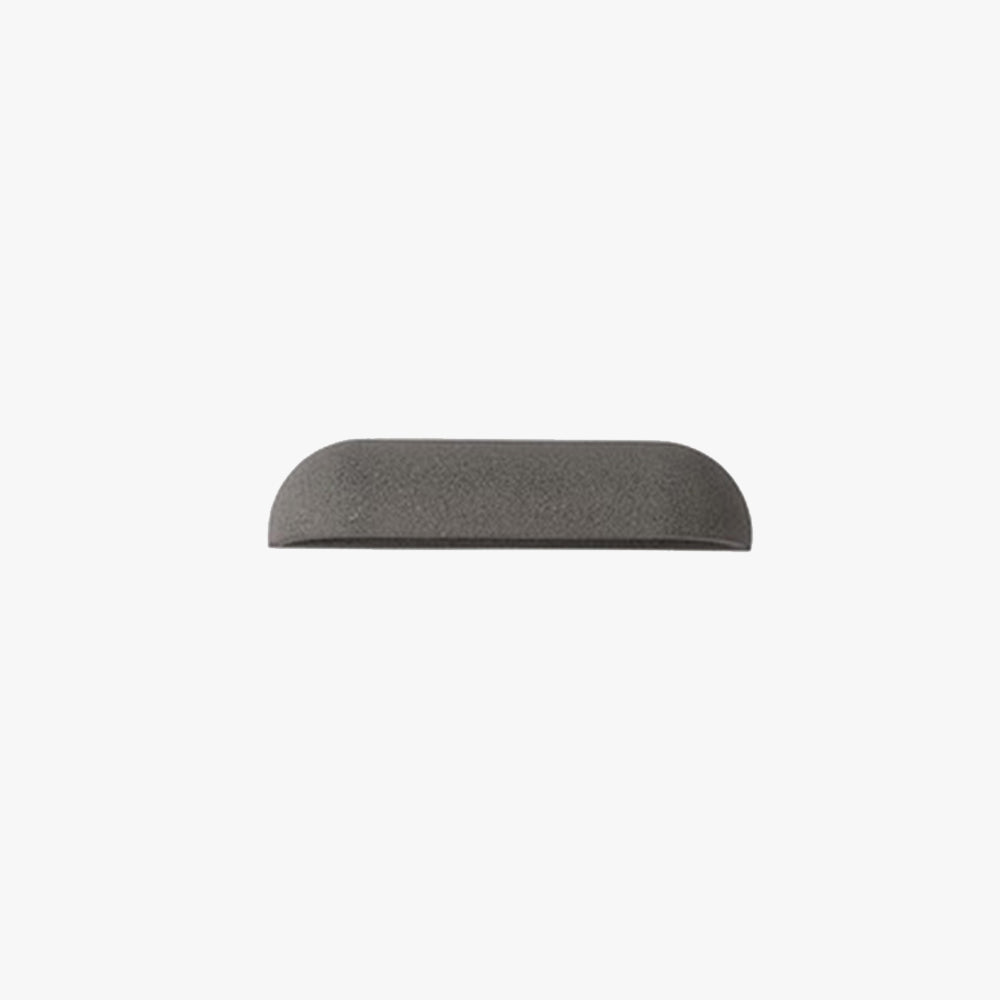 Ray Modern Minimalist Semi-elliptical Metal/Stone Outdoor Wall Lamp, Black/White - Lamp Copper