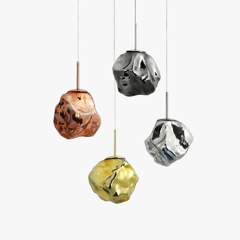 Lava Glass Pendant Light, 4 Colour - Lamp Copper