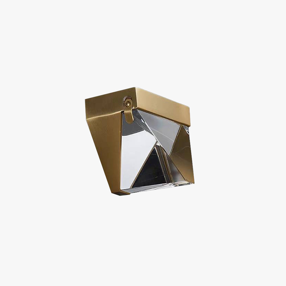 Laxor Waterproof Diamond Shape Metal/Crystal Outdoor Wall Lamp, Gold/Black - Lamp Copper