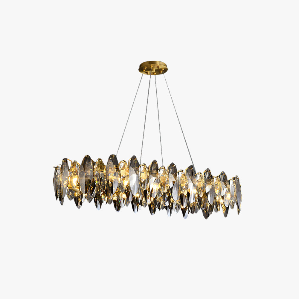 Kristy Modern Annular Metal Crystal Pendant Light,Gold - Lamp Copper