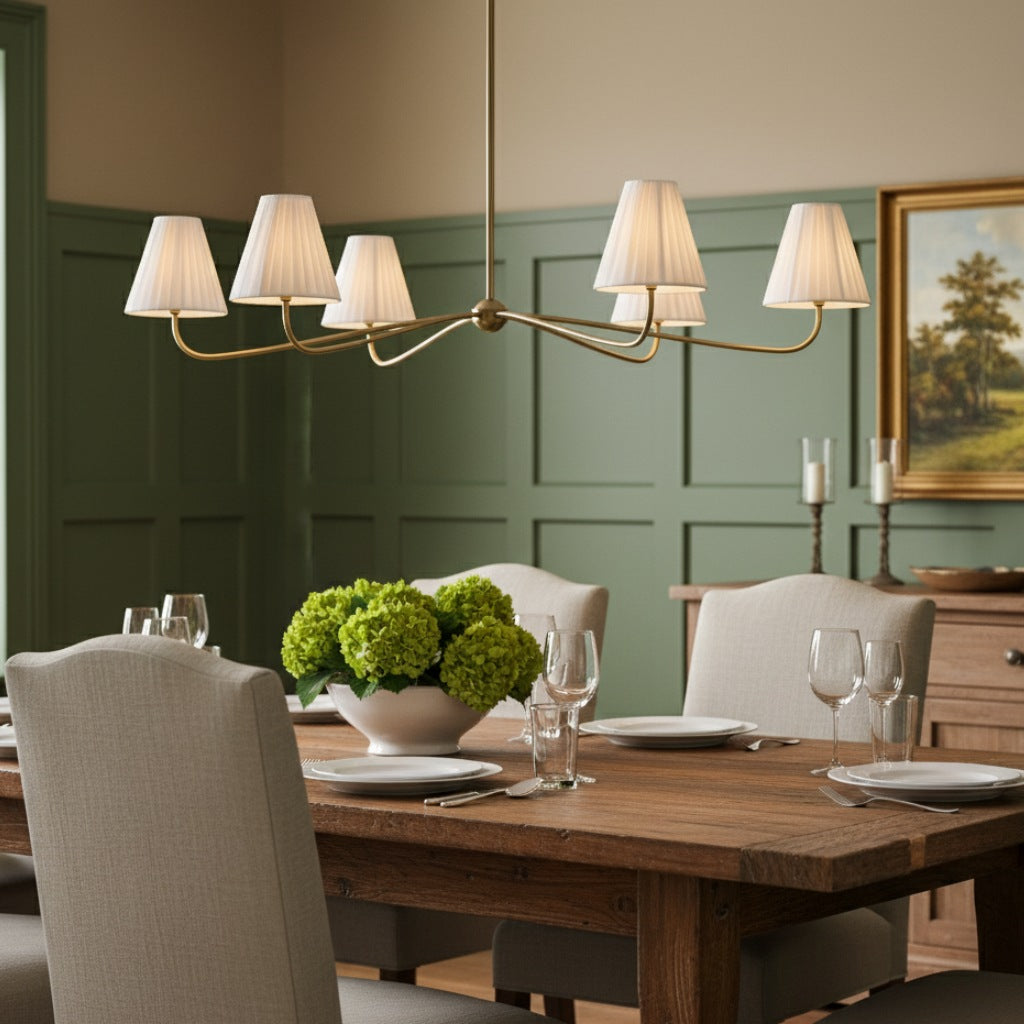 Fibura Pleated Shade Chandelier for Traditional Dining Room