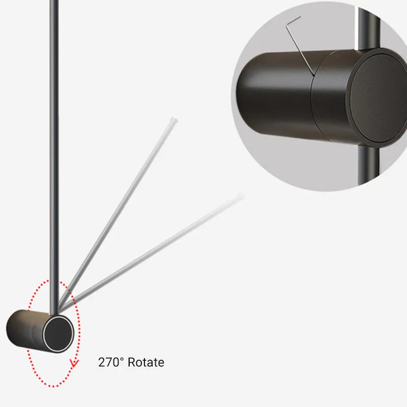 Eonix Minimalist Rotatable Linear Outdoor Wall Lamp, Black - Lamp Copper