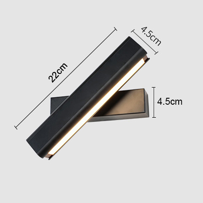 Orin Modern Rectangles Metal Rotatable Wall Lamp, Black/White - Lamp Copper
