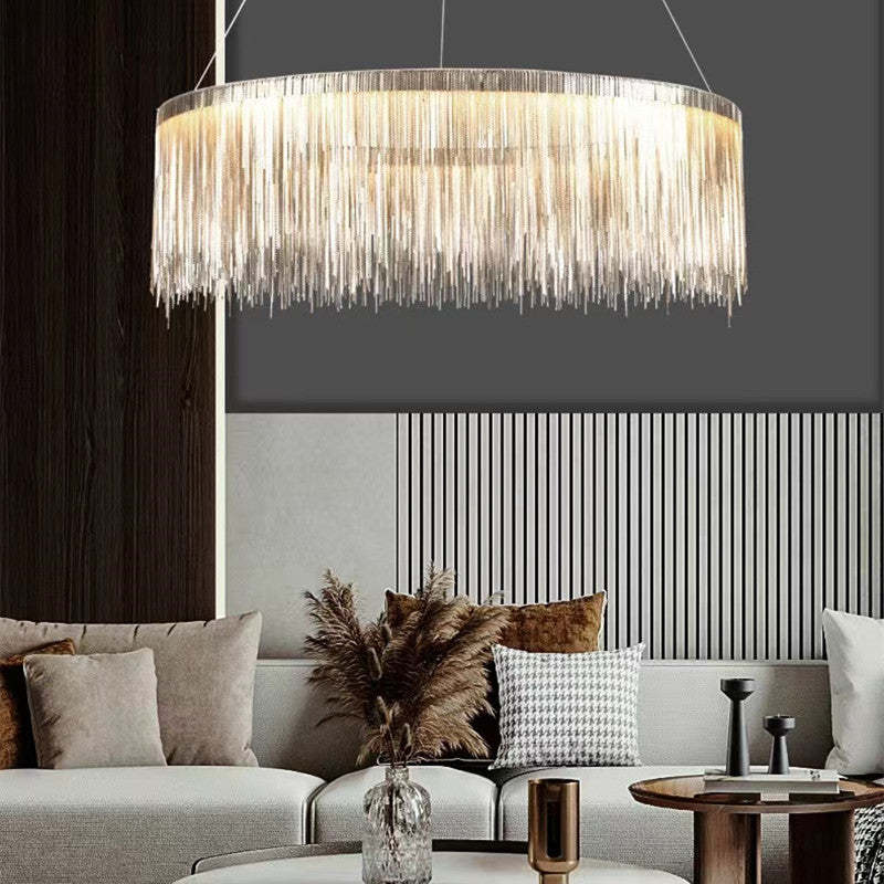 Arisha Tassel Chain Art Deco Pendant Light Silver/Gold Living Room/Hall - Lamp Copper