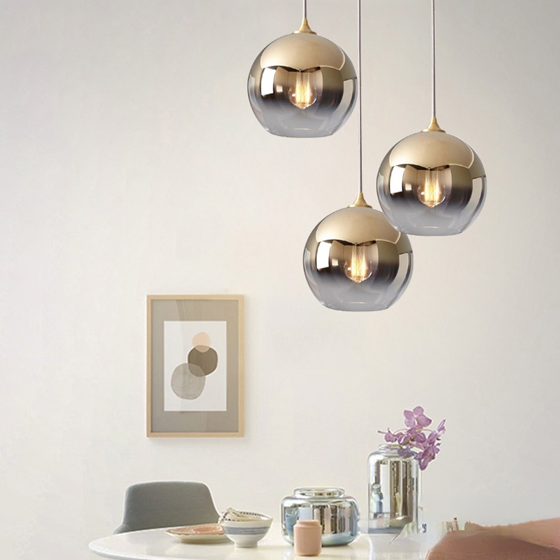 Brina Frosted Balloon Pendant Light Gradient - Lamp Copper