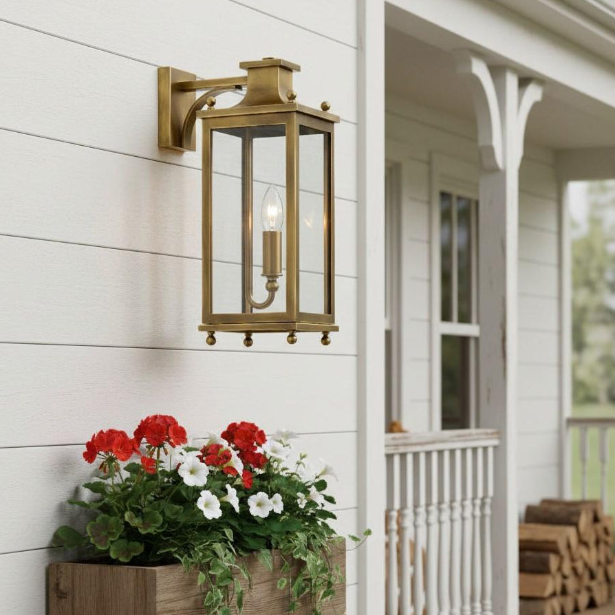 Guard  Wall Lamp  Brass Glass Outdoor