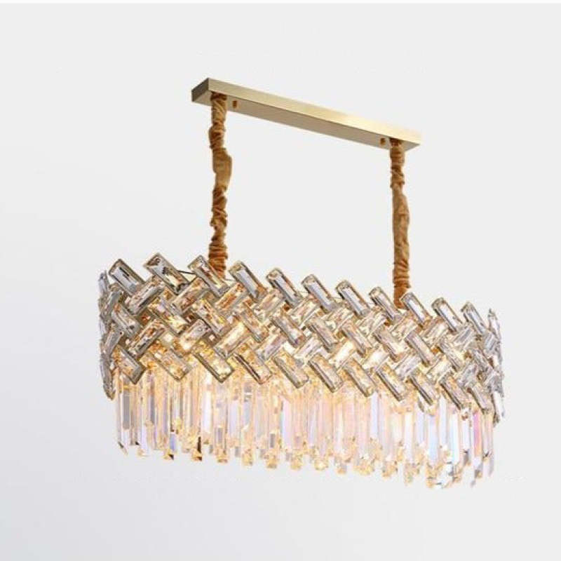 Kristy Luxury Gold Chandelier, Crystal & Metal - Lamp Copper
