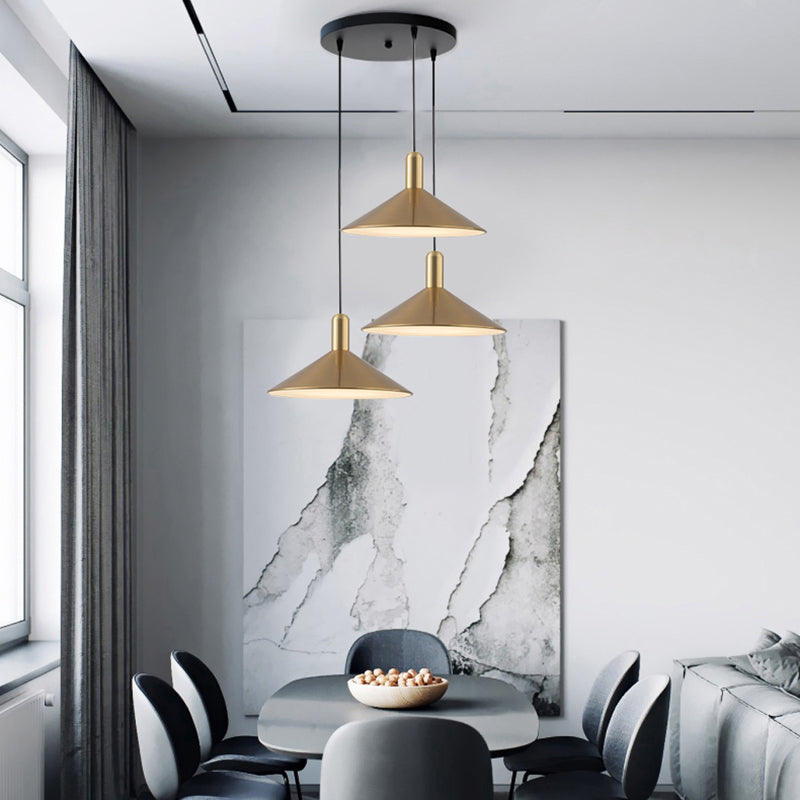 Aria Vintage Umbrella Monochrome Pendant Light - Lamp Copper