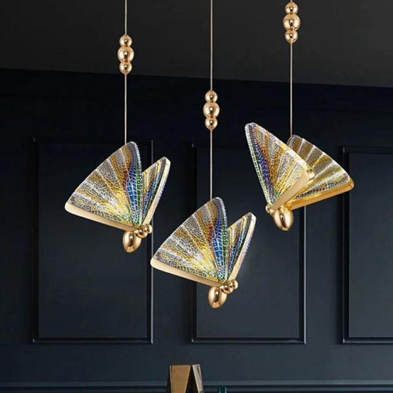 Arisha Art Deco Butterfly Pendant Light, 2 Color - Lamp Copper