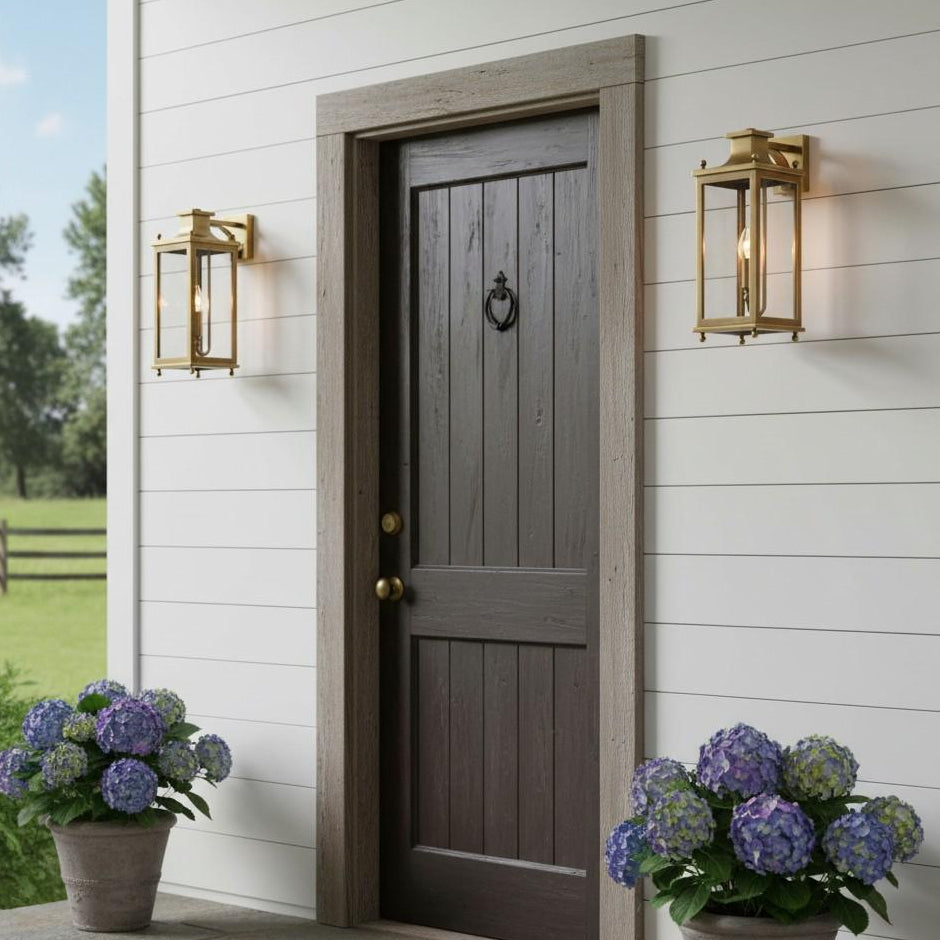 Guard  Wall Lamp  Brass Glass Outdoor