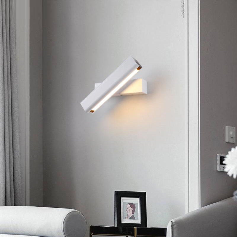 Orin Modern Rectangles Metal Rotatable Wall Lamp, Black/White - Lamp Copper
