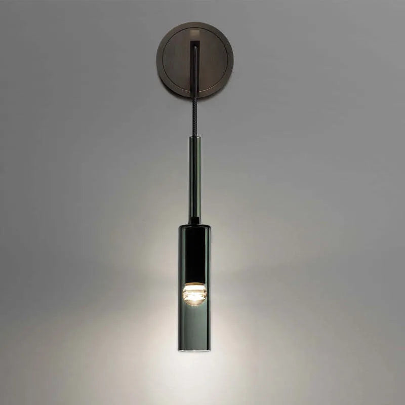Zeyro Modern Black Glass Streamlined Pendant light/Wall Lamp - Lamp Copper