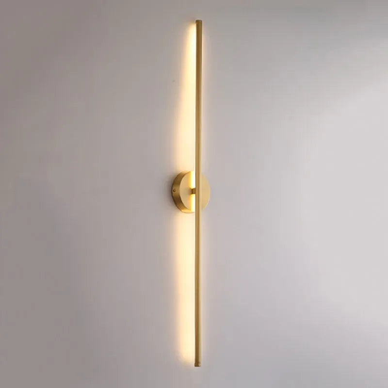 Fauro Modern Linear Metal&Silica Gel Wall Mount Lamps, Gold - Lamp Copper